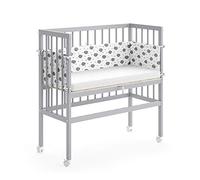 VitaliSpa Lit d'appoint Sophie, Gris, 94x42.5cm 1 Rail latéral, réglable en Hauteur avec roulettes pour Un positionnement Facile