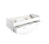 VitaliSpa Lit d'enfant Enzo, Blanc, 90x200 cm | extensible des deux côtés comme lit d’appoint pour adolescent