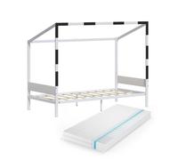 Lit pour enfant Vitalispa Goal Blanc/Noir 90x200 avec matelas, Model 62986