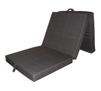 VitaliSpa Matelas Pliant 190x70x10 cm Anthracite Mousse 3 Parties Lit d'appoint avec Poignée de Transport