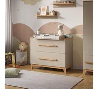Table à langer Vitalispa Malia Cachemire/Artisan 108x98cm avec matelas à langer, Model 58354