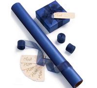 Vitalizart Weißes Geschenkpapier 43 cm x 5 m, Perlglanz-Geschenkpapierrolle & Organza-Bänder & Geschenkanhänger-Set für Valentinstag, Hochzeit, Geburtstag, Weihnachten, Babyparty