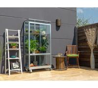 VITAVIA Serre de balcon, aluminium anodisé / noir (y compris le fonds de roulement., Aluminium anodisé)
