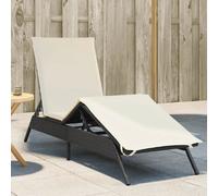 vitaXL Chaise longue résine tressée - Noir