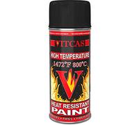 VITCAS Bombe de peinture noire résistante à la chaleur - Haute température - Finition décorative - Facile à utiliser - Intérieur extérieur - Mat - Réchaud d'échappement - Anti-corrosion - Fours -