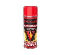 VITCAS Bombe de peinture rouge résistante à la chaleur 400 ml - Finition décorative - Facile à utiliser - Intérieur extérieur - Pour poêle à échappement - Anti-corrosion - Fours - chauffages -