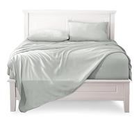 Viterbo Biancheria - Parure de lit percale pour lit double en coton de haute qualité, 1 drap housse 180 x 200 + 25, 1 drap plat 240 x 290, 2 taies d'oreiller 50 x 80 (perle)