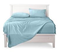 Viterbo Biancheria - Parure de lit simple en coton percale de haute qualité, 1 drap housse 90 x 200 + 25, 1 drap plat 160 x 290, 1 taie d'oreiller 50 x 80 (bleu ciel)