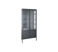 Vitirne 4 Portes Verre et Acier Noir - HENDRA -