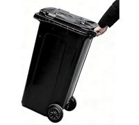 VITIWEDTY Poubelle D;extérieur À roulettes, Grande Poubelle en Plastique avec Couvercle (Black 20 Gallon/80L)