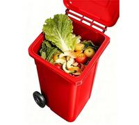 VITIWEDTY Poubelle D;extérieur avec Couvercle Et roulettes, Grande Poubelle De Cuisine Commerciale Portable avec Rainures Latérales (Red 20 Gallon/80L)