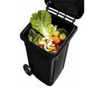 VITIWEDTY Poubelle D;extérieur avec Couvercle Et roulettes, Grande Poubelle De Cuisine Commerciale Portable avec Rainures Latérales (Black 20 Gallon/80L)
