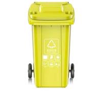 VITIWEDTY Poubelle D;extérieur avec Couvercle Et roulettes, Poubelle en Plastique Robuste pour La Maison, Le Garage Et La Terrasse. (Yellow 80L)
