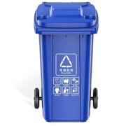 VITIWEDTY Poubelle D;extérieur avec Couvercle Et roulettes, Robuste, Grande Capacité (80 L/100 L/120 L/240 L) pour Usage Domestique Et Professionnel (Blue 240L)