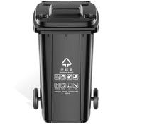 VITIWEDTY Poubelle D;extérieur avec Couvercle Et roulettes, Robuste, Grande Capacité (80 L/100 L/120 L/240 L) pour Usage Domestique Et Professionnel (Black 120L)