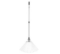 VITO - Balai à Gazon 15 Dents Manche télescopique 89.5-180 cm Aluminium Ultra léger Râteau de Jardin