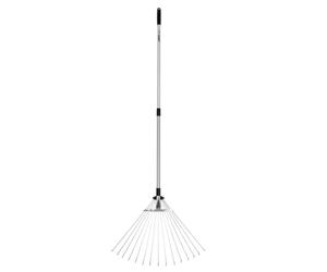 VITO - Balai à Gazon 15 Dents Manche télescopique 89.5-180 cm Aluminium Ultra léger Râteau de Jardin