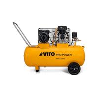 VITO - Compresseur à Air 100L 10 Bar - Moteur à Courroie 2,5 CV 1850W - Débit 233L/min - Lubrifié à Huile - Professionnel et Silencieux - Sur Roues pour Atelier et Chantier
