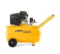 Vito Compresseur d'air 100 L 10 bar 3 CV 2200 W bi-cylindre 145 psi sur roues