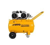 VITO - Compresseur d'Air 100L Sans Huile 4CV 3kW - Débit 472L/min - 8 Bar Silencieux 89dB - Idéal Peinture, Sablage & Mécanique - 4 Roues Mobiles & Raccords Rapides