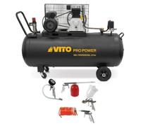 Compresseur d'air 200L 10Bar 3kW 400L/min + 5 Outils pneumatiques Kit Complet Gonflage Soufflage Peinture Garage Atelier VITO