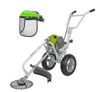 VITO - Débroussailleuse Thermique 52cm³ à Roues Lame Ø 255 mm + Casque de sécurité Grillagé