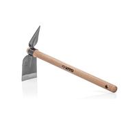 VITO - Houe de Jardin Double Serfouette Outil de Jardin Manche Bois INOX et Fer forgé à la Main Haute qualité