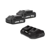VITO - Pack 2 Batteries Lithium 20V 2Ah + Chargeur Double Gamme sans Fil VITO