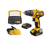 VITO - Perceuse Visseuse 14.4V + 2 batteries Lithium 2Ah + Coffret 32 Embouts + Gants + Chargeur et Mallette