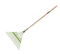 VITO - Râteau à Feuille 157 cm avec Manche en Bois - Balai à Gazon 22 Dents Ramasse Feuilles et Nettoyage du Jardin