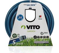 VITO - Tuyau arrosage Jardin Flexible Ø 19mm/ 20mètres 5 Couches 20 Bars Anti torsions Résiste aux UV intempéries Jardins