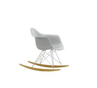 Vitra Chaise à bascule RAR Eames Plastic - gris clair RE - chromé - Patins Érable jaune