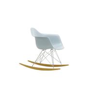 Vitra Chaise à bascule RAR Eames Plastic - gris polaire RE - chromé - Patins Érable jaune