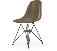 Vitra Chaise Eames en fibre de verre DSR - Raw Umber - noir basique enduit de poudre