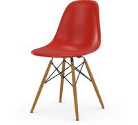 Vitra Chaise Eames en fibre de verre DSW - Classic Red - Frêne couleur miel