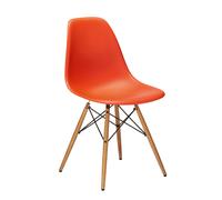 Vitra Chaise Eames Plastic Side Chair DSW RE rouge, Designer Charles & Ray Eames, 46.5x83x55 cm