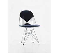 Vitra Chaise métallique DKR-2 - chromé - Cuir nero - patin pour sols durs