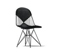 Vitra Chaise métallique DKR-2 - noir - Cuir nero - patin pour sols durs