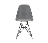 Vitra DSR Eames Plastic Side Chair - gris granit RE - noir basique enduit de poudre