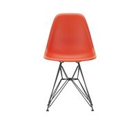 Vitra DSR Eames Plastic Side Chair - poppy red RE - noir basique enduit de poudre