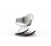 Vitra Eames Plastic Arm Rocking Chair RAR fauteuil à bascule érable foncé-chrome-blanc - 4055737192050