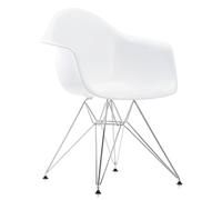 Vitra Eames Plastic DAR Chaise de Salle à Manger Blanche/Chrome