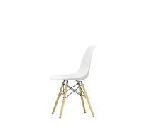 Vitra Eames Plastic DSW Chaise de Salle à Manger Blanche/Érable Doré