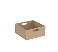 Vitra Boîte en cuir Equal 64113 35 x 35 x 16 cm, 2 trous de poignée, beige
