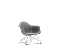Vitra Fauteuil en plastique Eames LAR - gris granit RE - chrome brillant