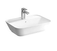 Vitra Geo vasque à poser 7426B403-0001 trou de robinetterie au sol trop-plein blanc HG VC, carré, 595x425mm