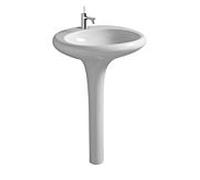 Vitra Istanbul lavabo 4261B403-0041 60,5x61,5cm, socle intégré, sans trop-plein / trou pour robinetterie au milieu, blanc VC