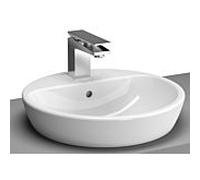Vitra Metropole de bassin de la tour 5941B003-0973 de 44,5cm, rond, poli, avec le trou du robinet, blanc , avec trop - plein