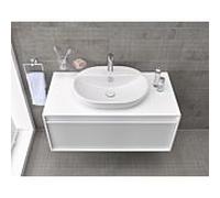 Vitra Metropole de bassin de la tour 5943B003-0973 de 59,5x44,5cm, ovale, poli, avec le trou du robinet, blanc , avec trop - plein