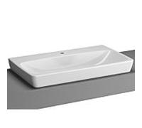 Vitra Metropole poser 5663B003-0937 blanc , 80x46cm, sol, trou pour robinetterie au milieu